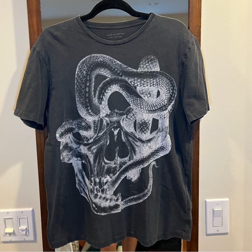 All Saints Skull & Snake Tee
